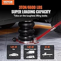 Vista 2 de VEVOR Gato de Aire, Gato de Aire de Triple Bolsa de 3 Toneladas/6600 lbs, Gato de Bolsa de Aire con Rango de Elevación 5.9"-15.75", Gato de Bolsa