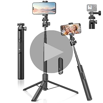 Amazon | Gahenwo 155cm スマホ 三脚/一脚【自撮り棒収納一体