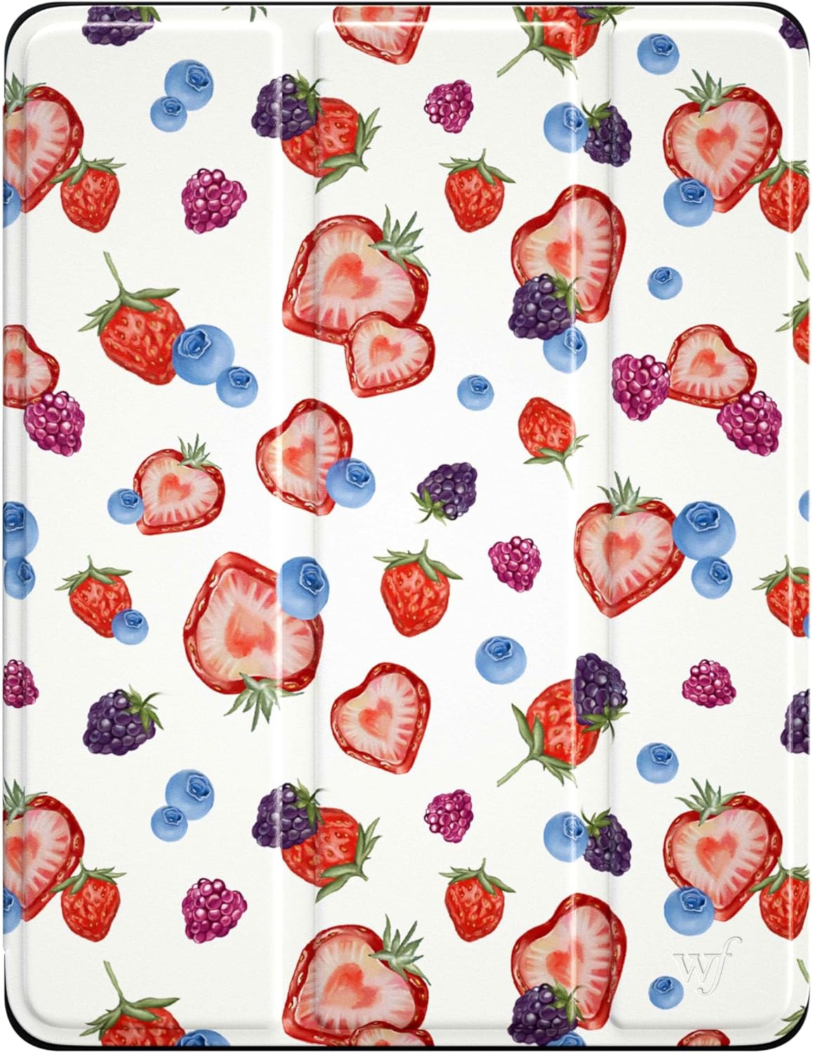 Wildflower Cases - Fruit Tart iPad Pro Folio, Compatible with Apple iPad 12.9" | White, Red, Blue, Fruit - Durable, Protective Leather Cover, Lightweight, Built-in Stand, Women Owned Small Business