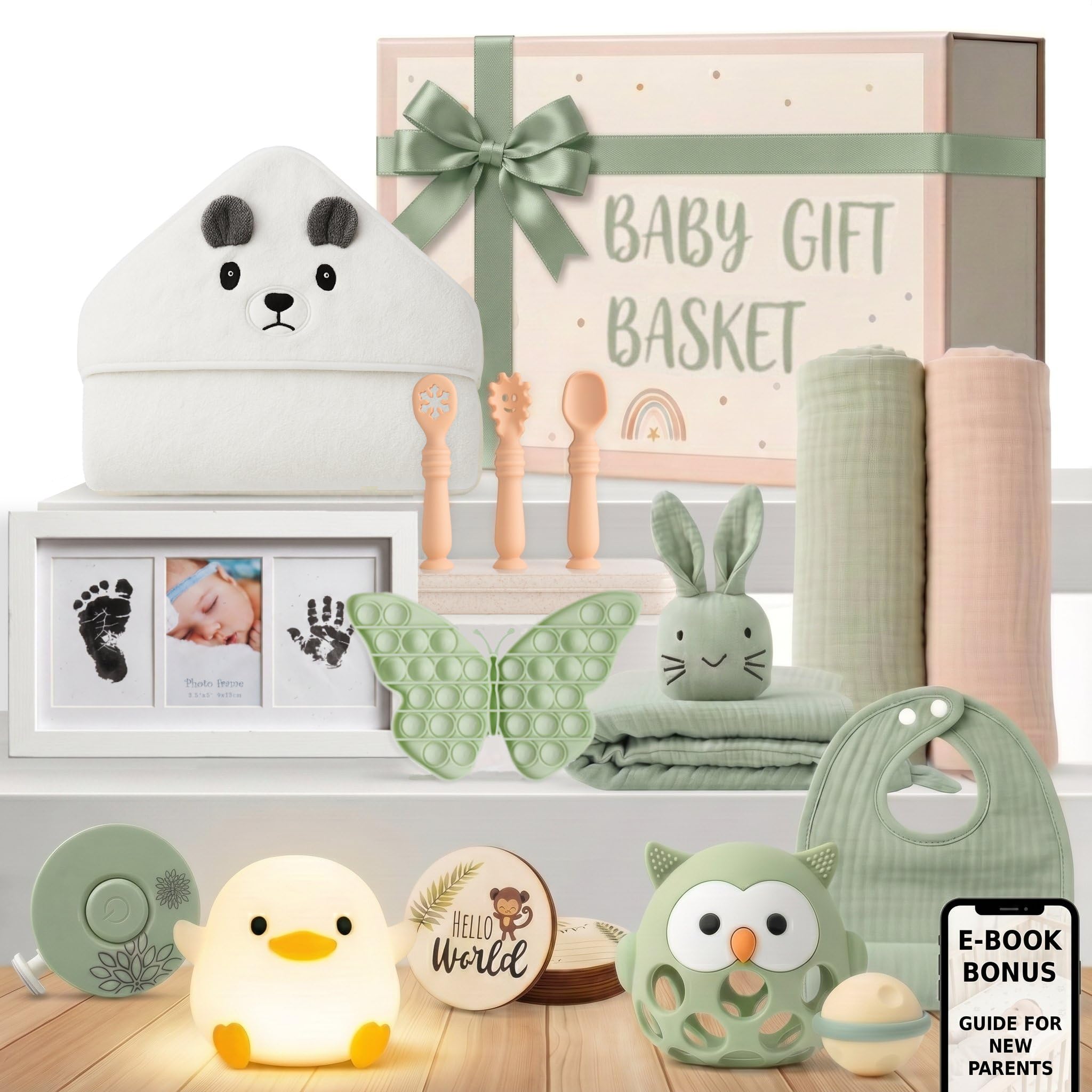 New Baby Gift Basket 22-Piece Set