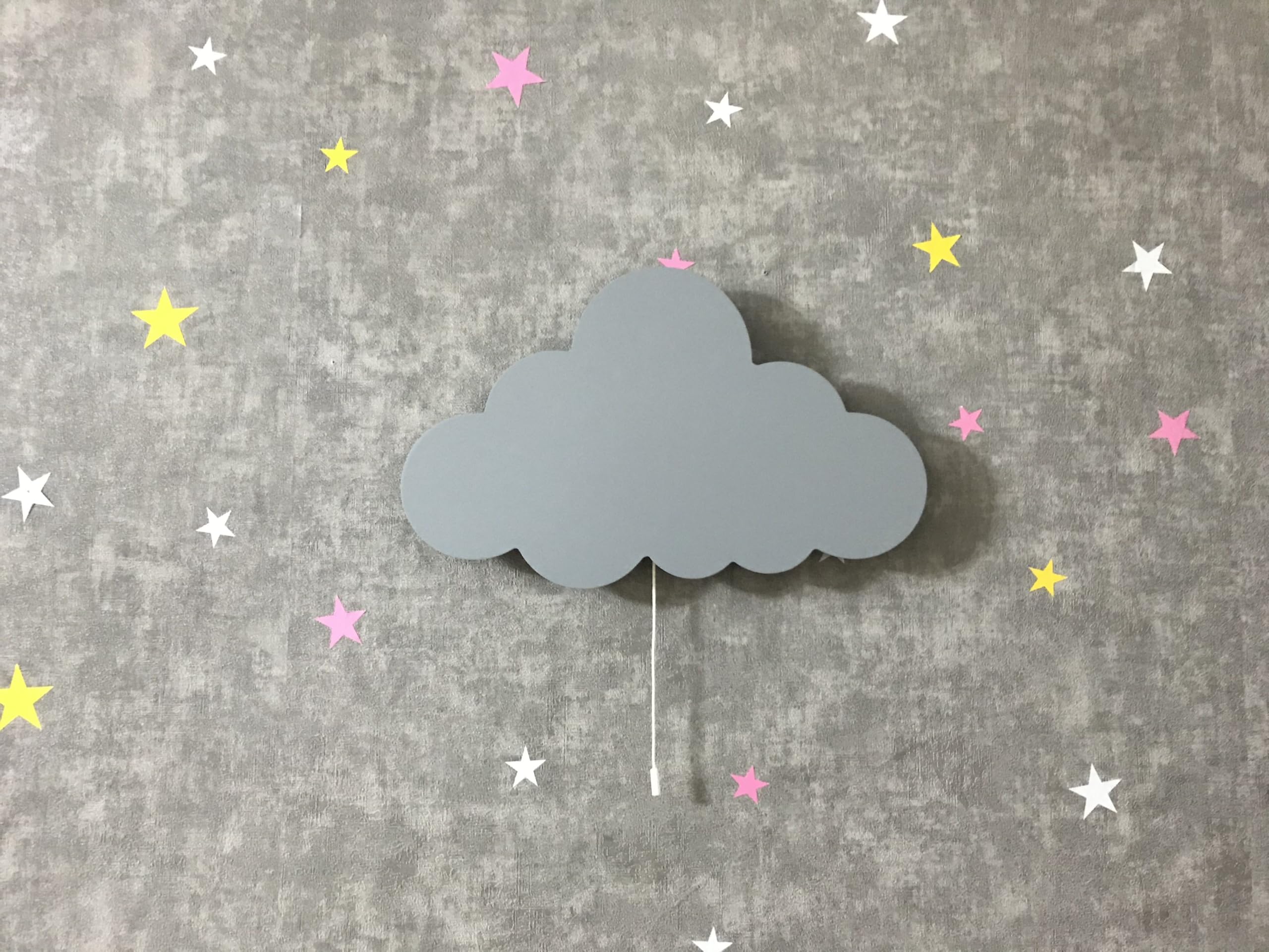 Juego de 2 luces nocturnas de luna y nube para niños, inalámbricas, funciona con pilas, decoración para guardería y habitación de niños, luz nocturna LED suave para bebé, lámparas de pared colgantes
