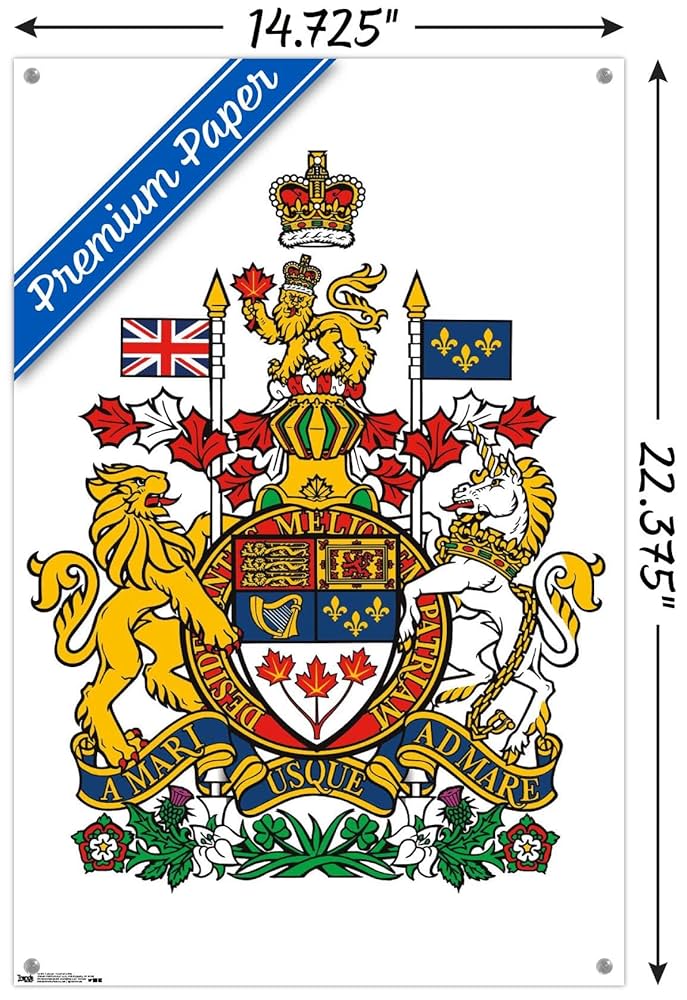 Amazon.co.jp: カナダ - 紋章 壁ポスター プッシュピン付き