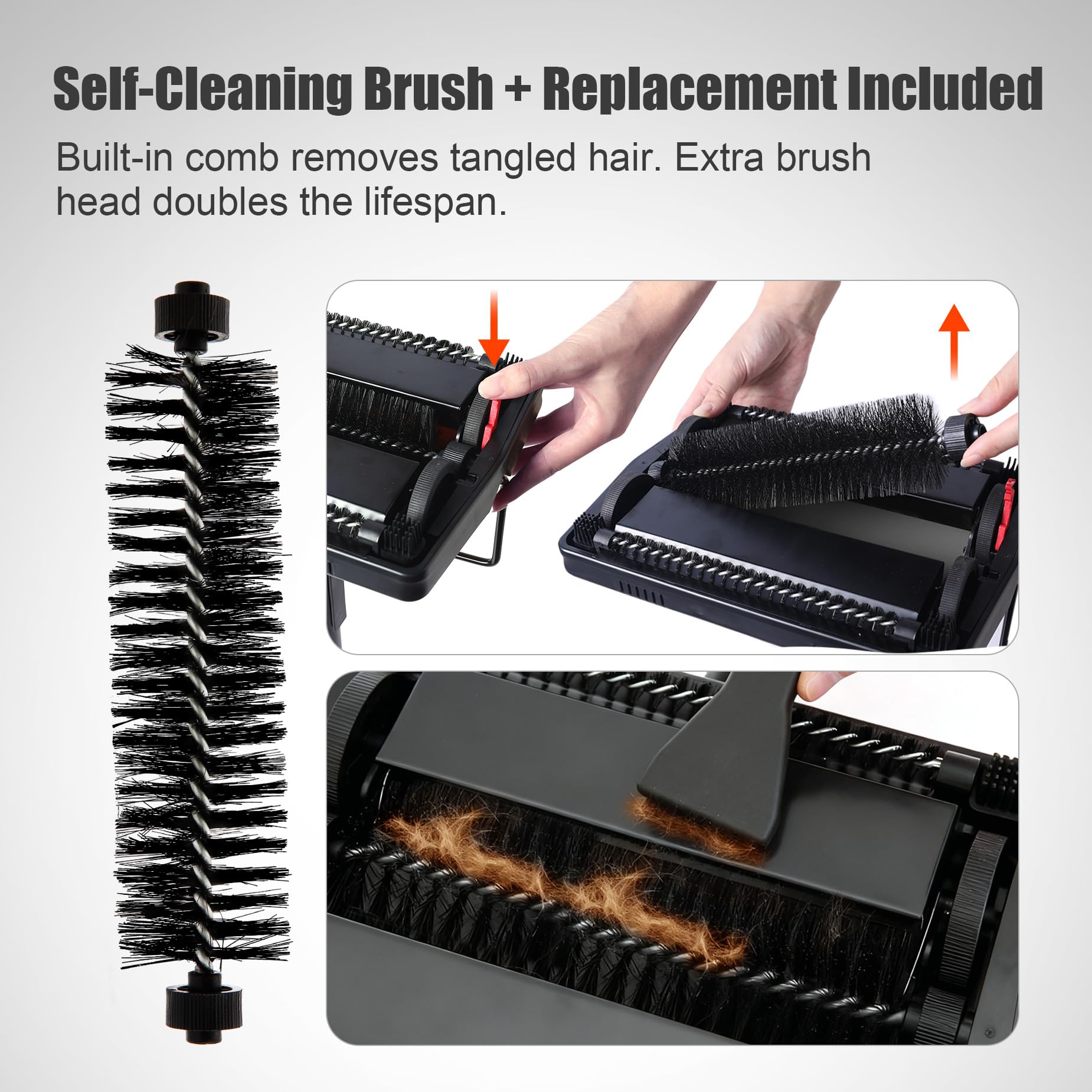 CLEANHOME Carpet Sweeper - Pet Hair & Cordless -6
