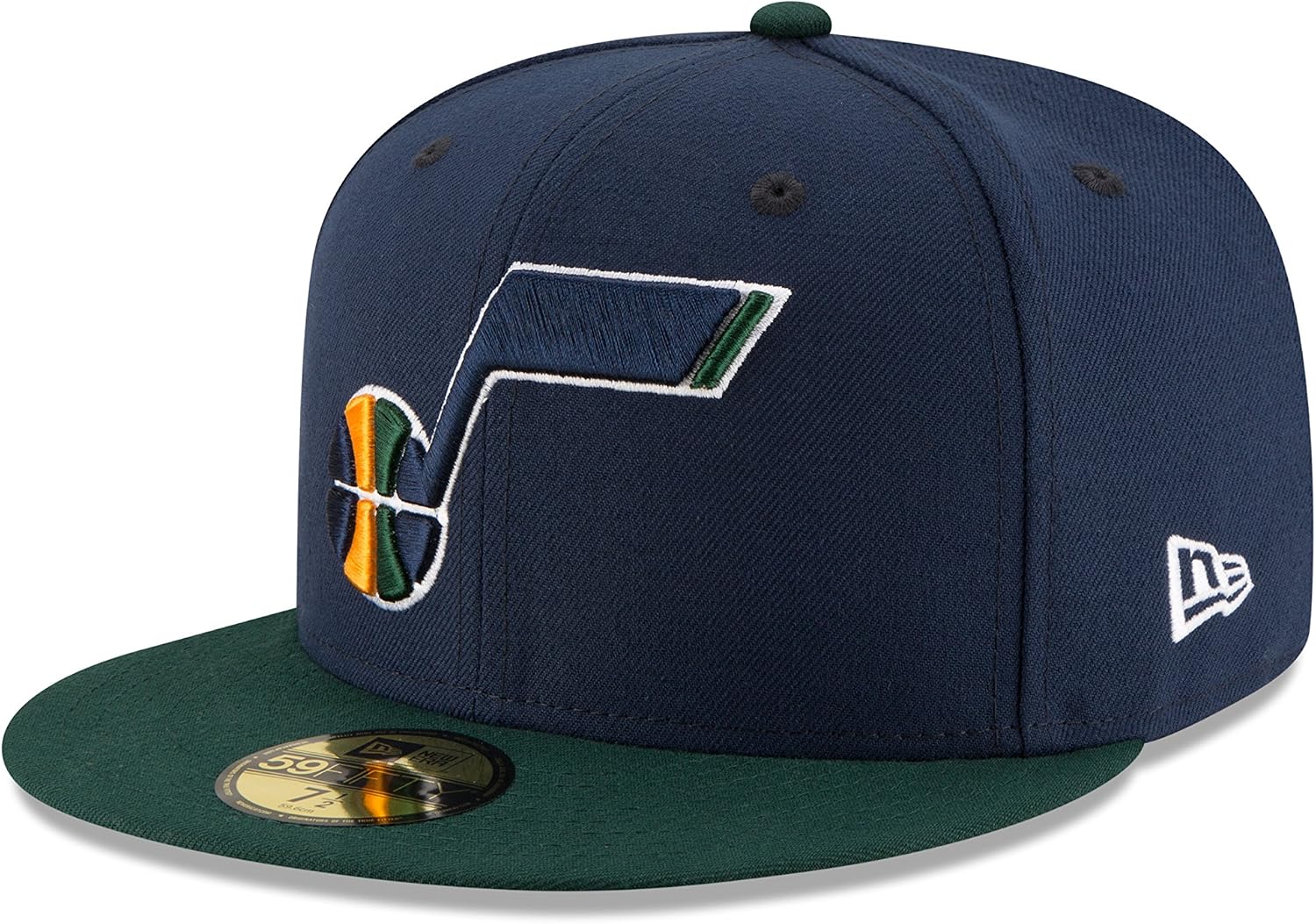 NBA Utah Jazz Men's 2-Tone 59FIFTY Fitted Cap, 7.625, Navy