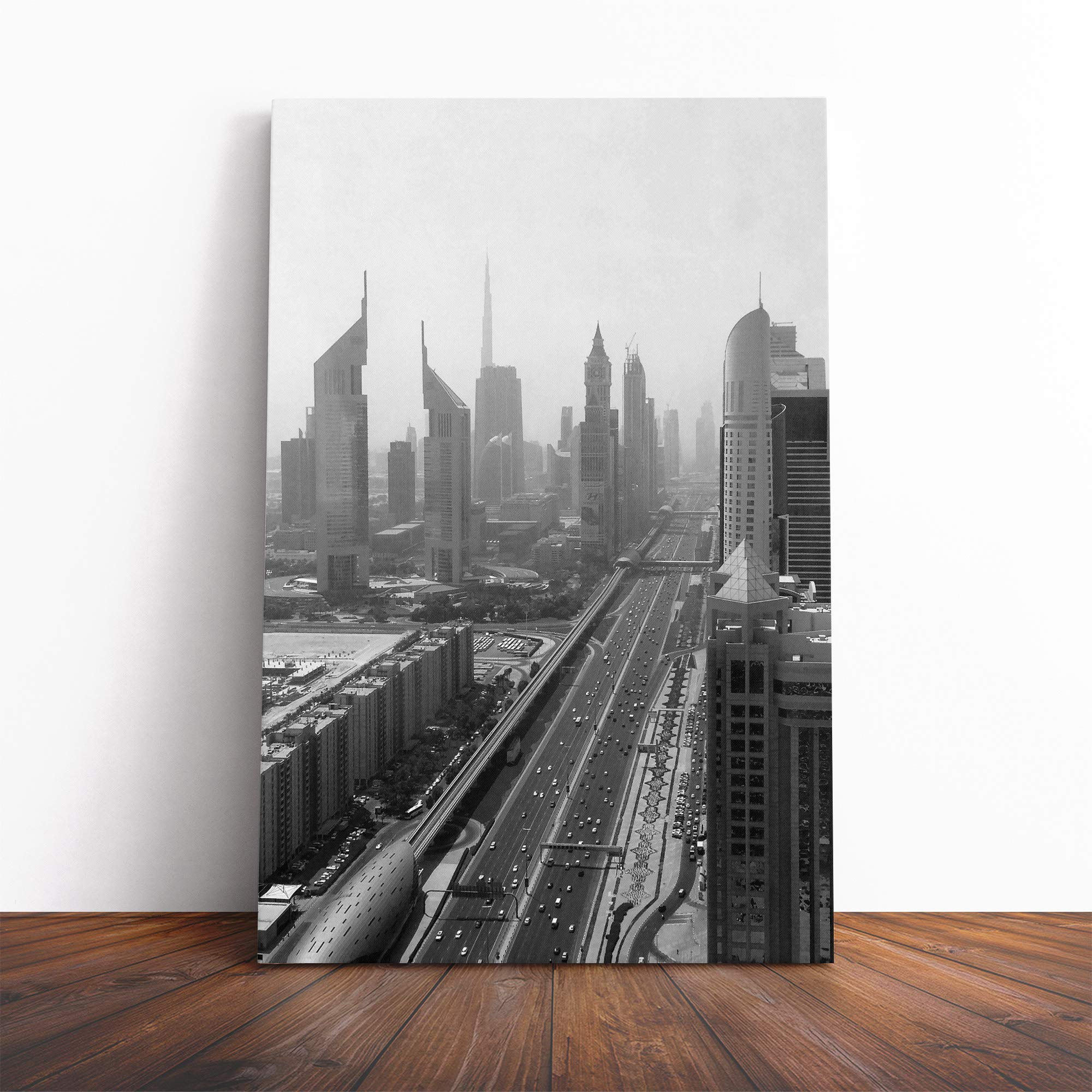 Dubai City Skyline Canvas Print | Gallery Wrapped 30mm Frame Wall Art | 20x14 inches | Ready to Hang | Modern Cityscape Picture | Living Room Bedroom Lounge Office