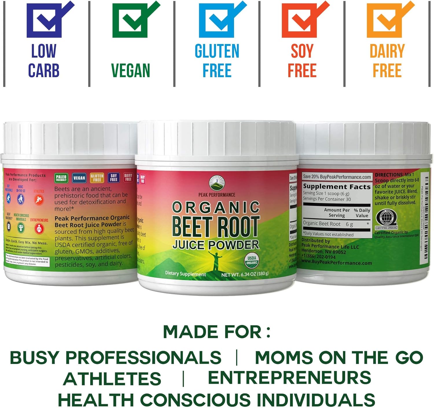 Organic Beet Root Powder - Highest Quality Super Food Beets Juice Powder. 100% Pure Organic Nitric Oxide Boosting Beetroot Supplement. Keto, Paleo, Vegan Organic Reds Superfood Rich in Polyphenols : Health & Household