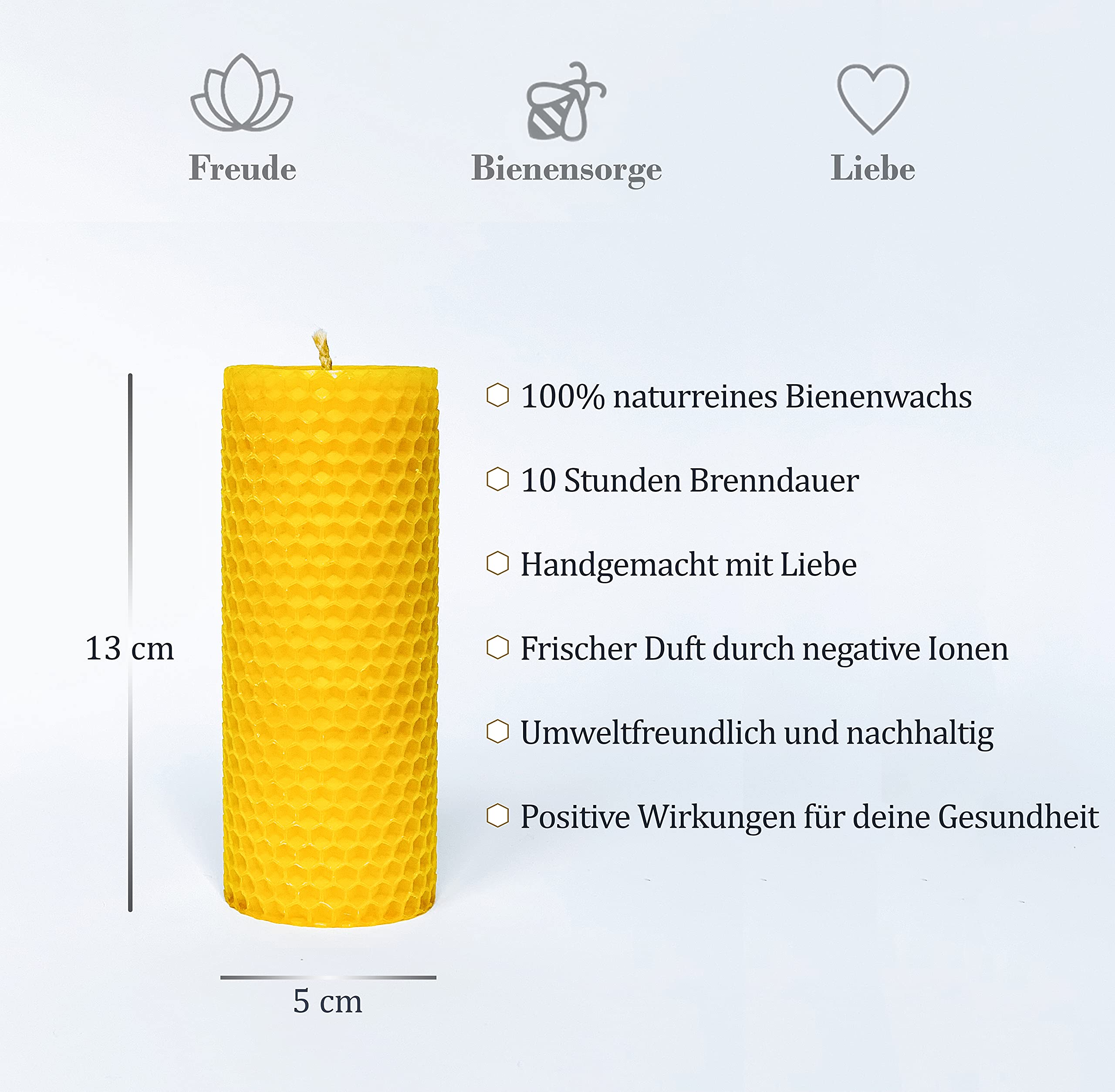 Xanty Velas de cera de abejas (13 cm x 5 cm), 4 velas doradas grandes de 100% cera de abeja, velas de panal, velas de pilar, 10 horas de combustión, velas de Adviento doradas y amarillas