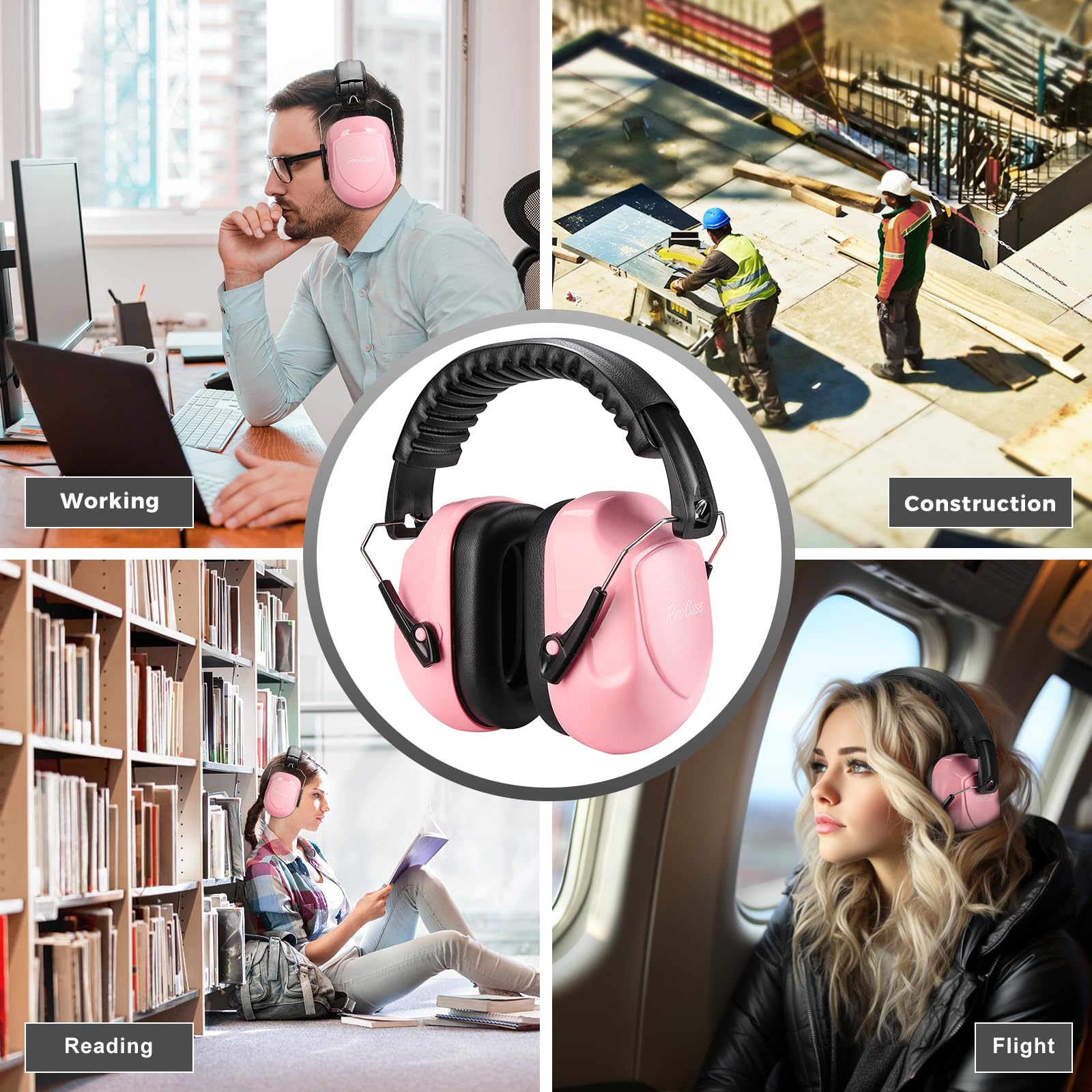 ProCase Hearing Protection Ear Muffs SNR 33dB, Noise Cancelling Headphones view 8