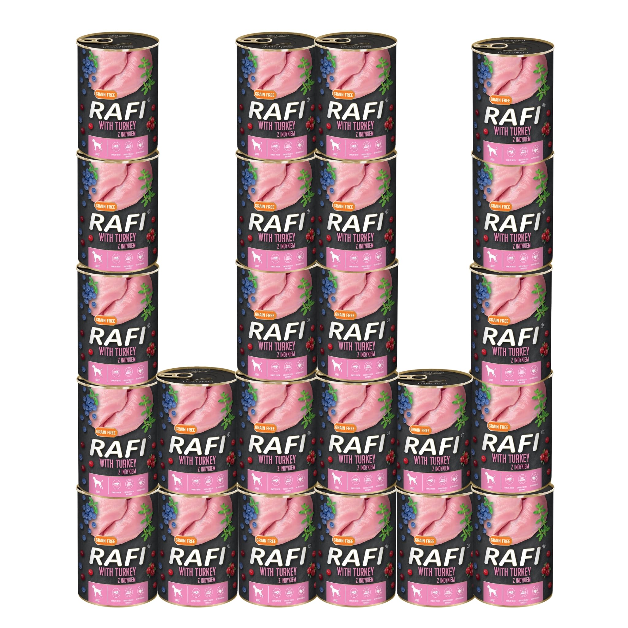 Rafi Complete Adult Wet Dog Food, Turkey, 24 x 400g Cans