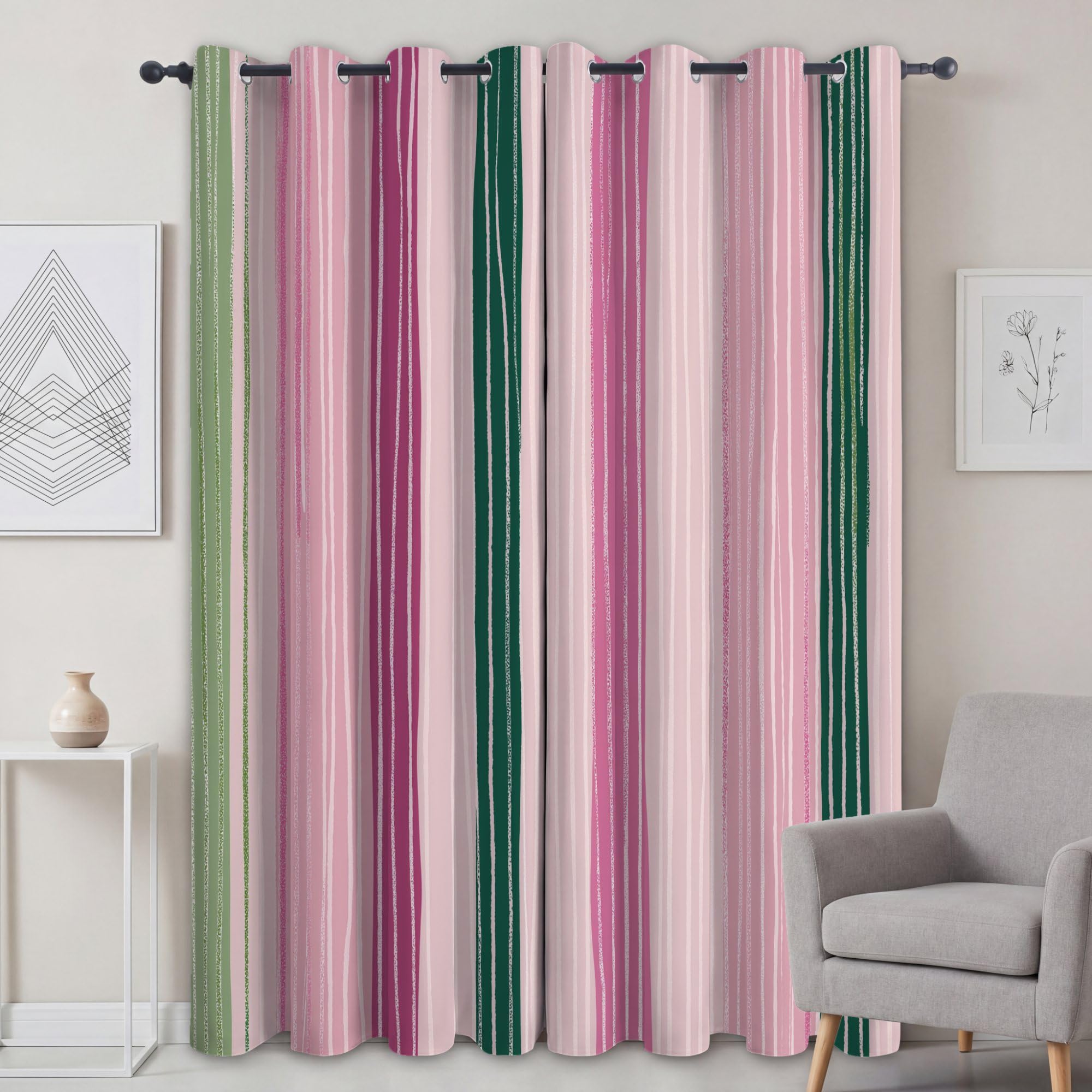 Zasłony zaciemniające z nadrukiem nowoczesny minimalistyczny, 140 L x 245H