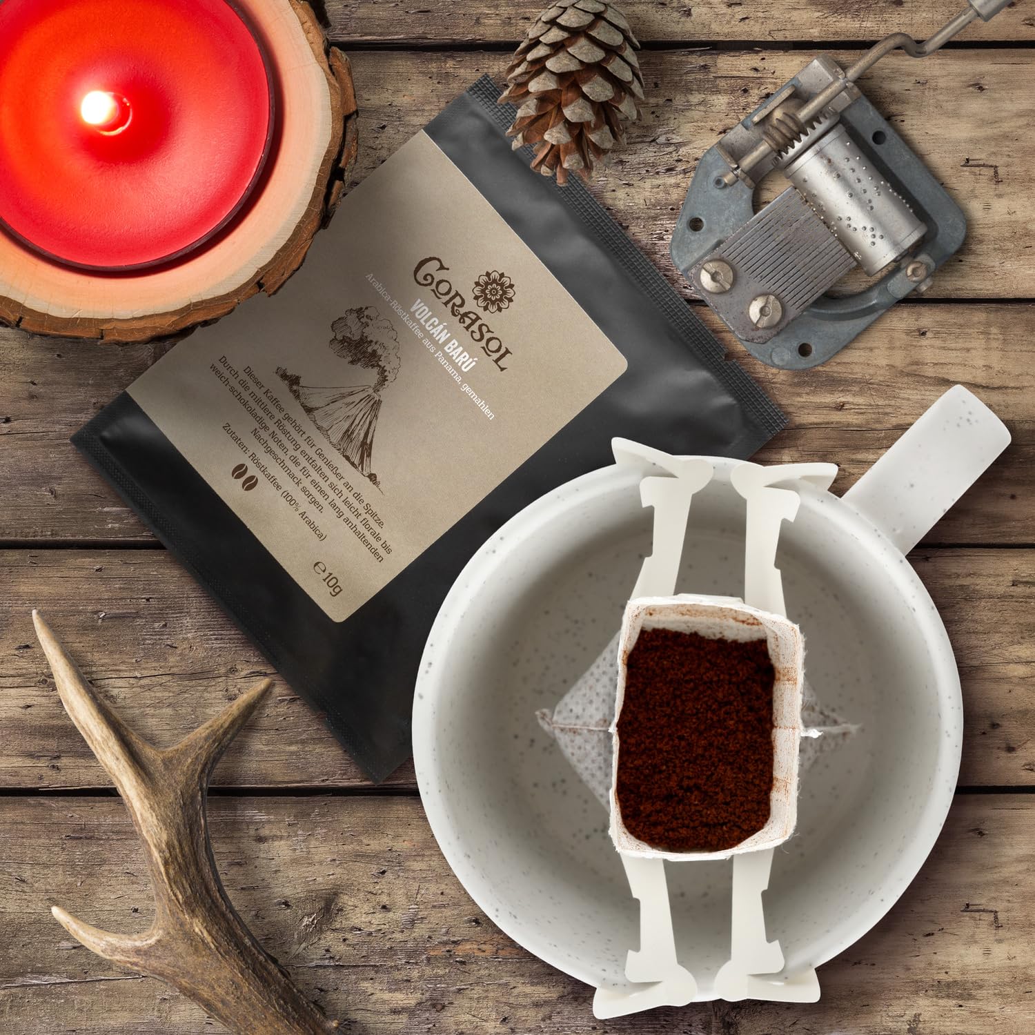 Corasol Premium Kaffee-Weltreise Adventskalender XL 24 Gourmet Röstkaffees 24 Länder Coffeebag Booklet 240 g