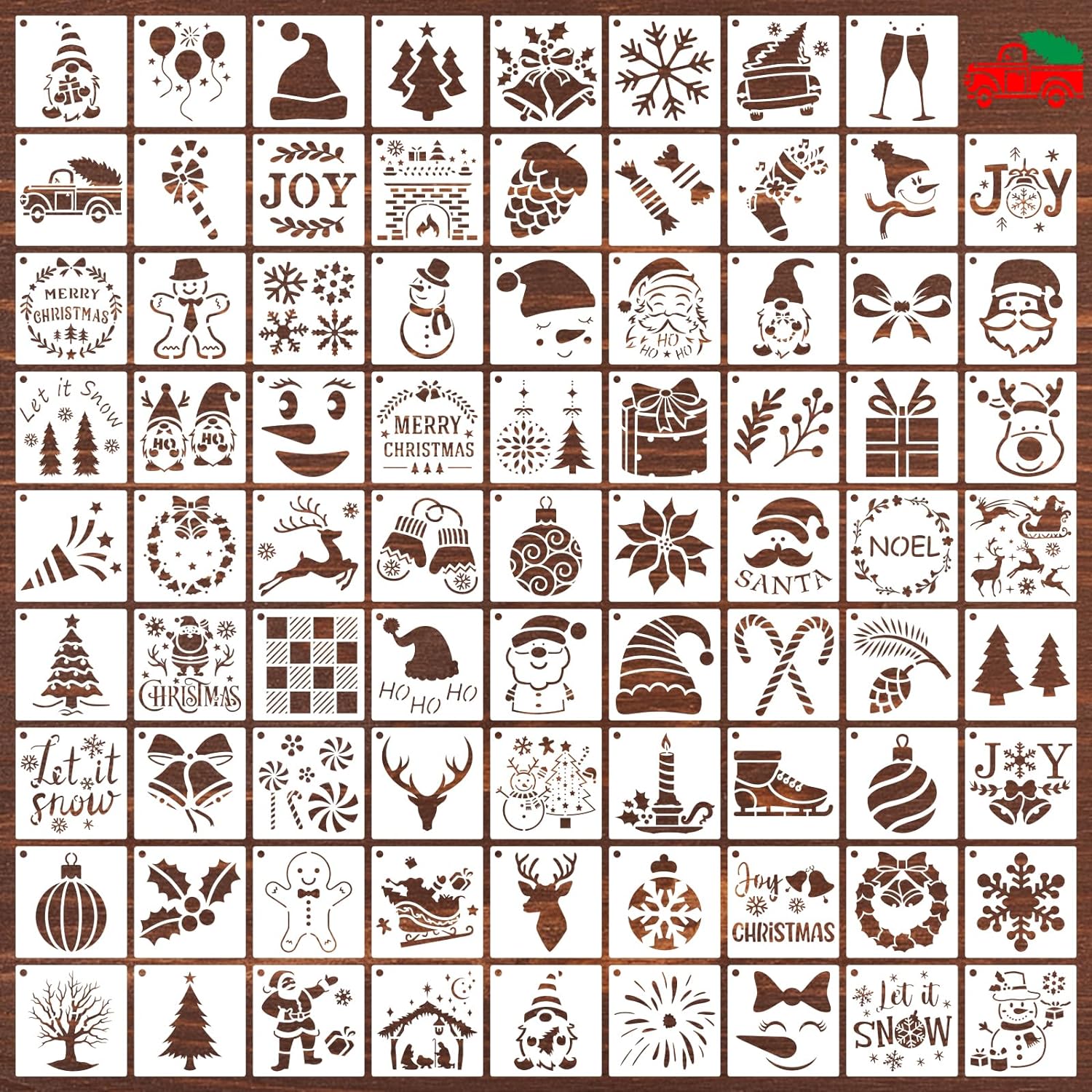 DZXCYZ 80 Pcs 4 x 4 Inch Christmas Stencils for Painting
