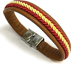 YOJAN PIEL | Spain Flag Leather Bracelet (Handmade) | Unisex Fashion Accessories for Men and Women of Timeless and Elegant Style | Original and Exclusive Gifts