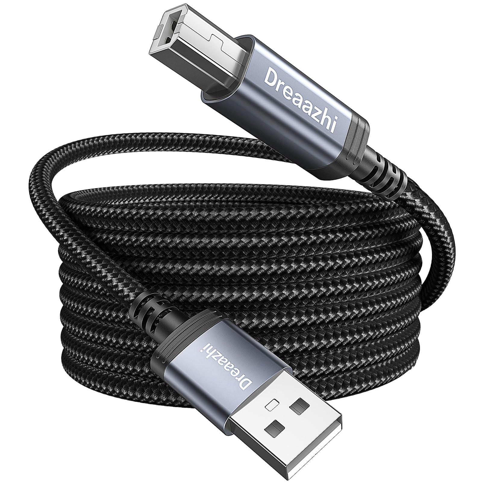 Extra lange USB 2.0 Drucker Kabel 4M, USB Typ A anf Typ B Scanner Kabel, kompatibel mit HP, Canon, Dell, Epson, Lexmark, Audio Interface, Midi Keyboard und mehr