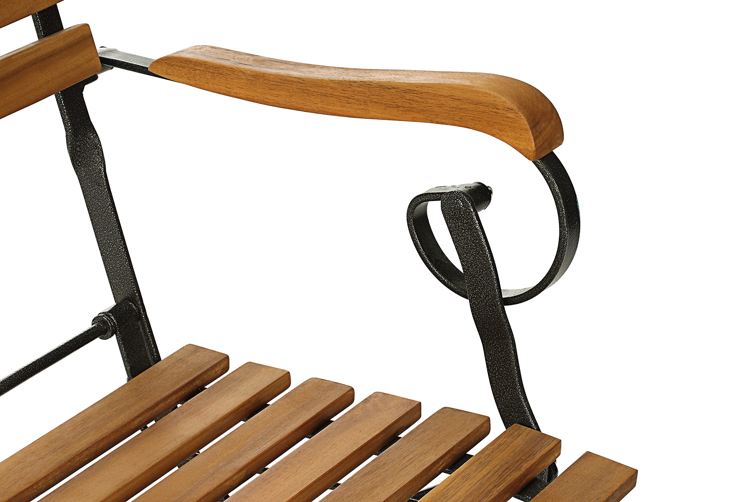 Dehner Klappbank Tegernsee, 2-Sitzer, ca. 124 x 88 x 57 cm, aus FSC® - zertifiziertem Akazienholz/Stahl, Natur | 2-Sitzer, FSC Akazienholz / Stahl