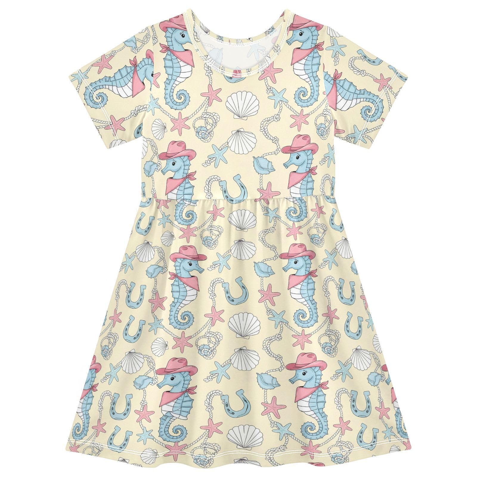 Girls Summer Dress Short Sleeve Toddler Girl Princess Dresses Kids Casual 2-8 Years