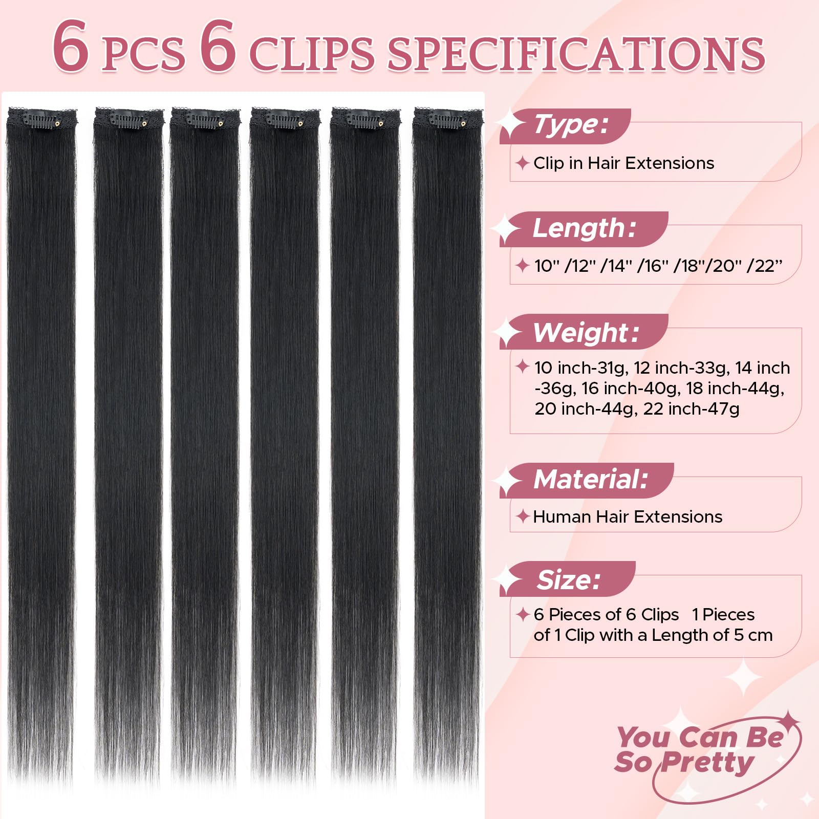 SEGOHAIR Clip in Hair Extensions Real Human Hair, Jet Black Double Weft Virgin Remy Lace Weft Hair Extensions Clip in - Image 4