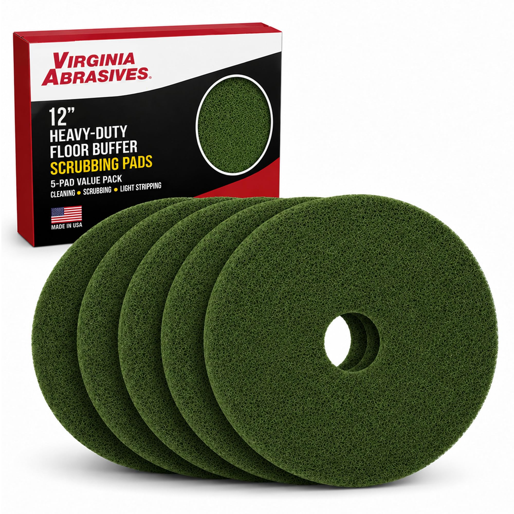 Virginia Abrasives Almohadillas de mantenimiento de suelos, almohadillas de repuesto de limpieza de pisos, almohadilla de pulido gruesa para hacer los suelos más limpios, almohadillas sintéticas no