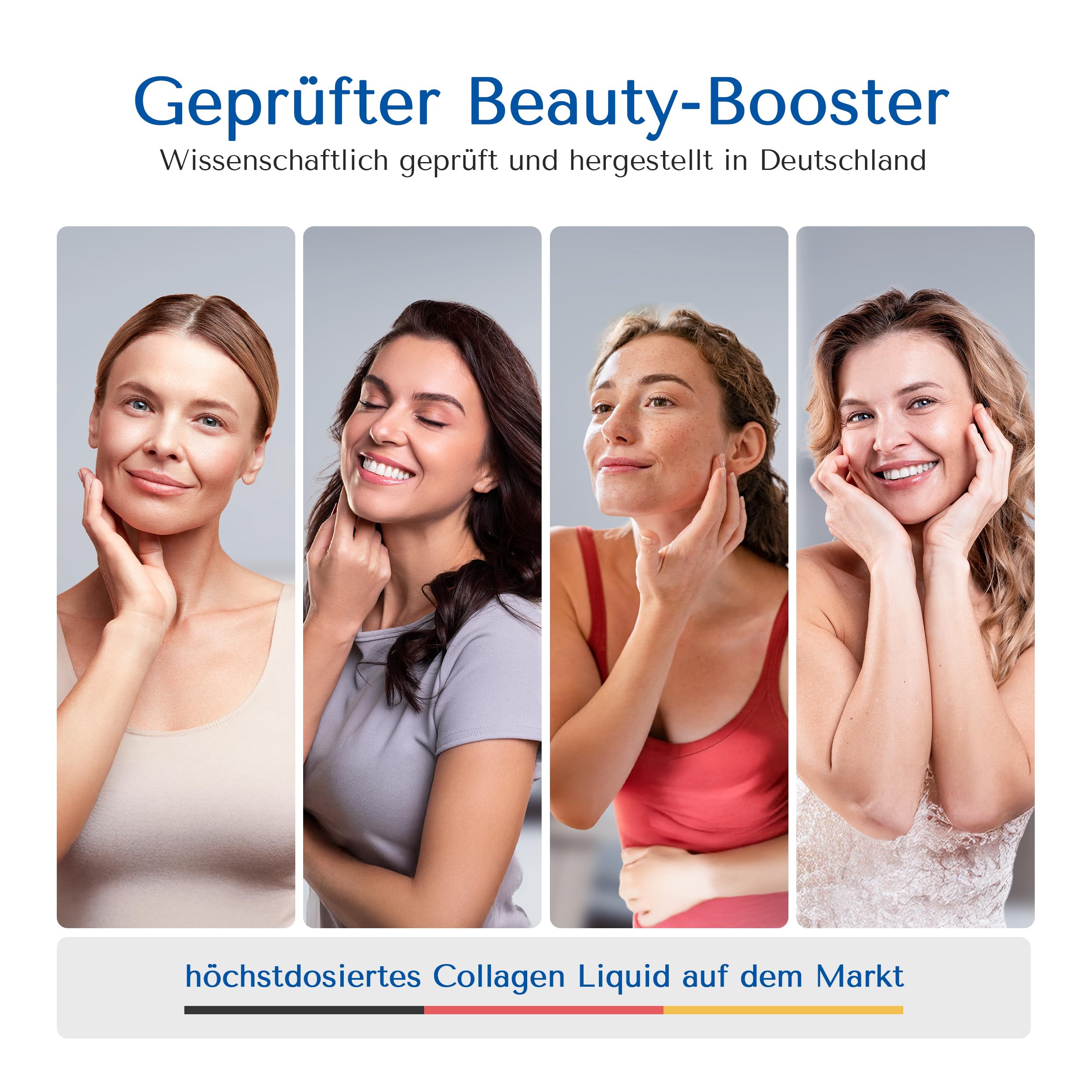 PURE & CLEAN Collagen Liquid 15.000 mg | Höchstdosiert für straffe Haut, Gelenke & Muskeln | Anti-Aging Premium Kollagen, hohe Bioverfügbarkeit, trinkfertig | Mit Vitamin C, 30 Beutel für 30 Tage