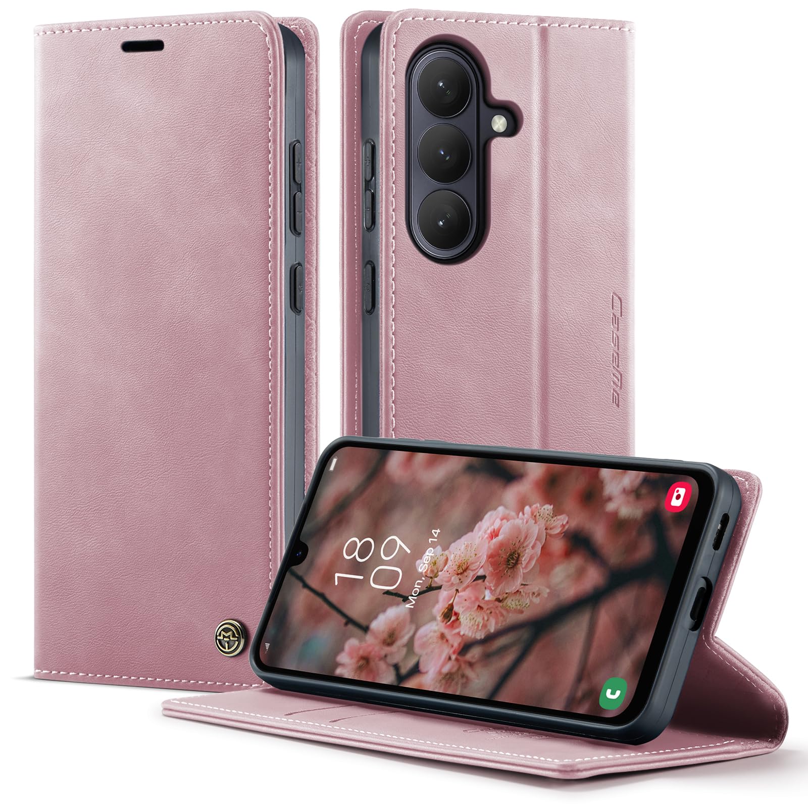 owlhold hülle für iPhone 16/17 Premium Weiches Vintage-Nubukleder klapphülle
