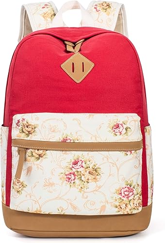 Miniatura 2 de Leaper - Mochila de lona a la moda para la escuela uso diario Rojo8891 BP-1169