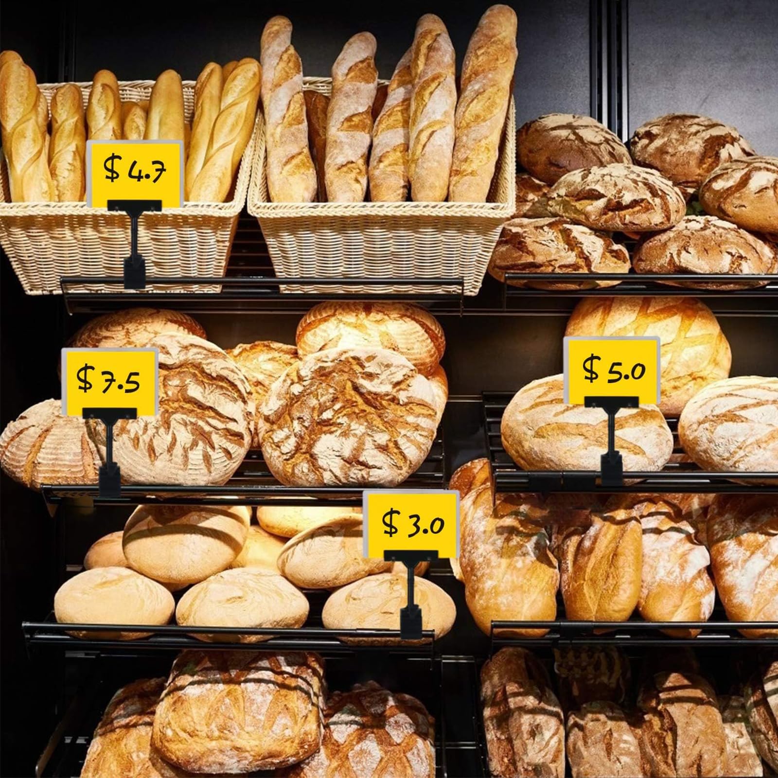 10 sztuk uchwytów na tabliczki cenowe, obrotowe, z tworzywa sztucznego, do centrów handlowych, rynków mokrych, supermarketów