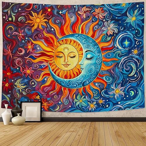 Miniatura 28 de Accnicc Tapiz de montaña, bosque natural, árbol, tapices para dormitorio, estético, noche estrellada, luna, estrellas, tapices para colgar