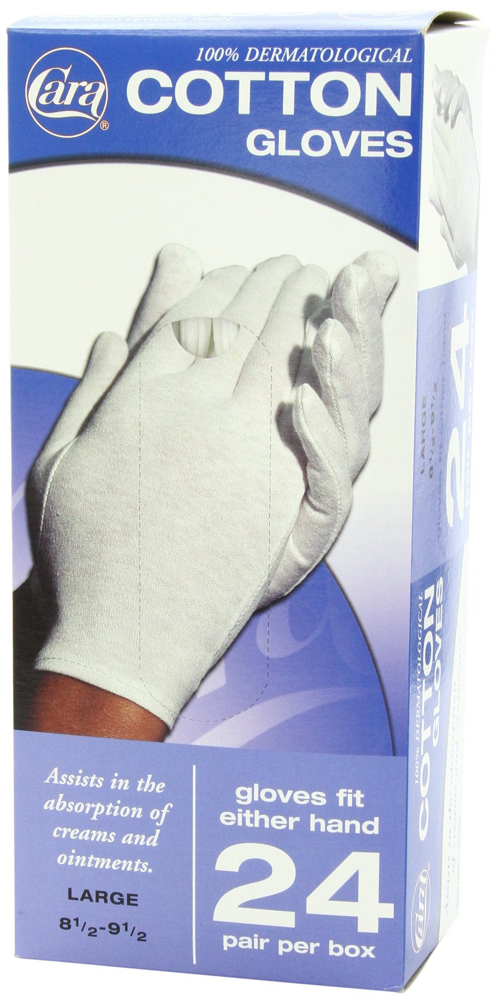 CARA Moisturizing Eczema Cotton Gloves, Large, 24 Pair Buy Online in