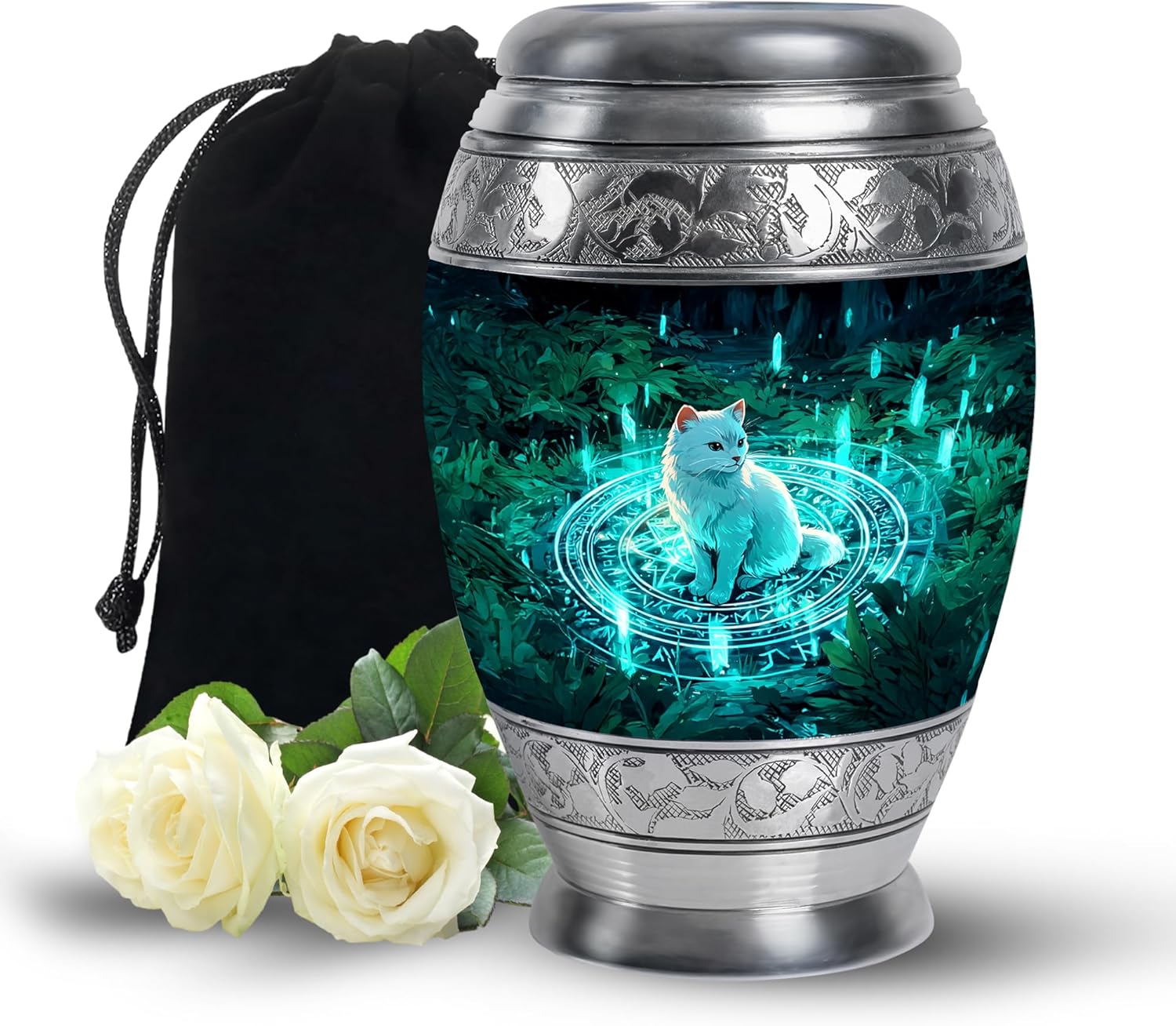 Cat Companion Urns for 2 Adults - Funeral Urns for Women - Human Cremation Urn Adult Men and Women - Memorials Gifts for Loss of Dad - Cremation Urn for Burial 10 Inch