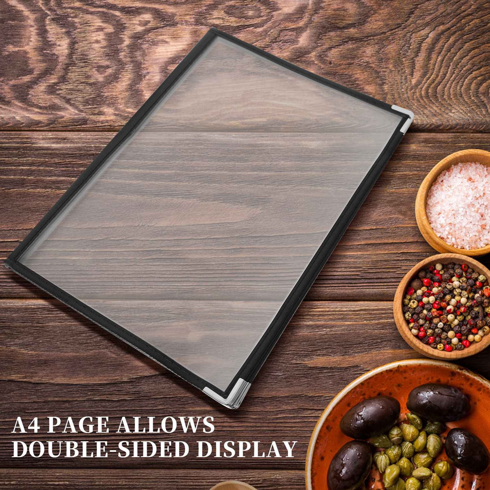 Copertine per Menu Ristorante Trasparenti da 2 Pezzi per Bar nel Stile Libro nel Formato A4 Bar 4 Pagine 8 Visualizza