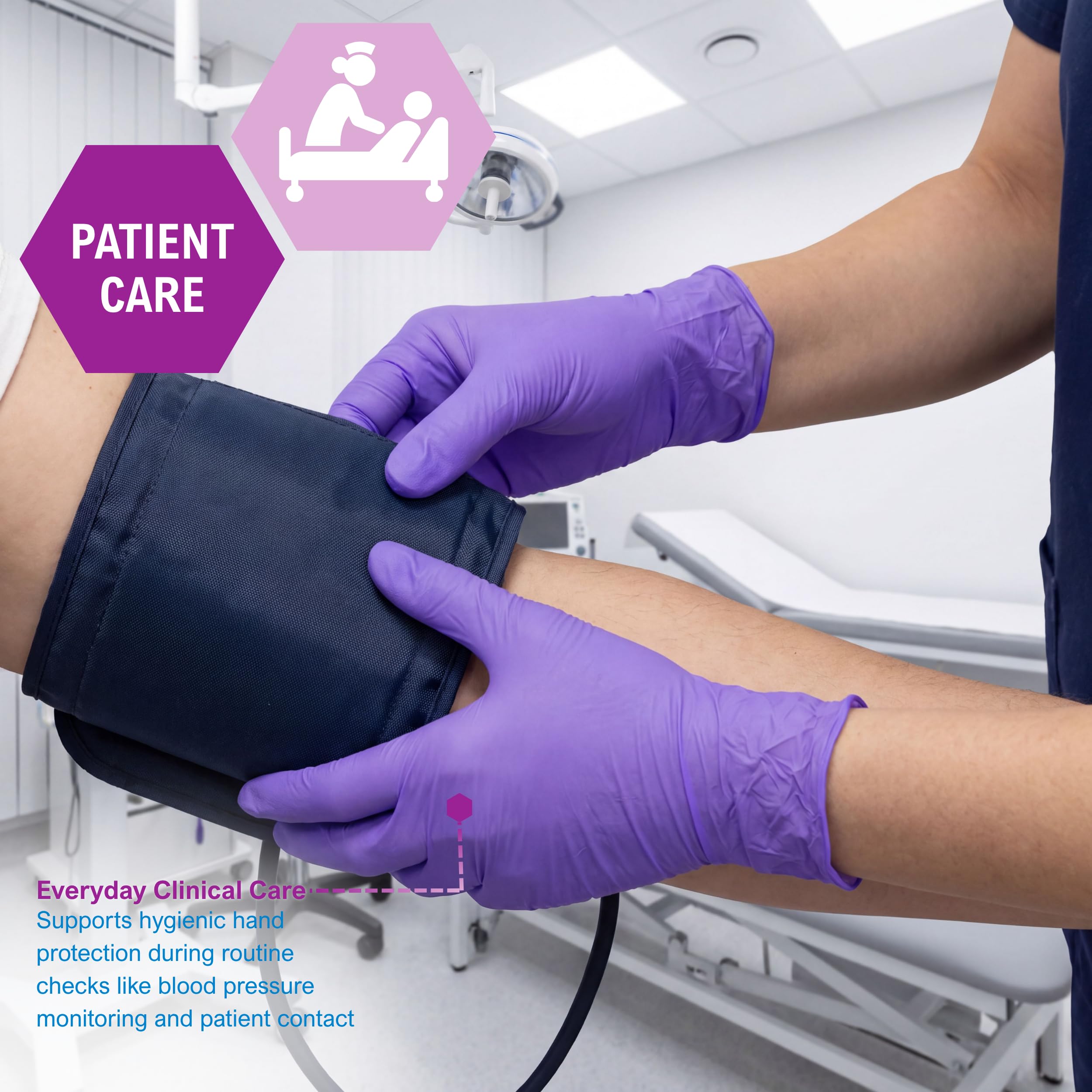 Medpride powder-free nitrile Exam Gloves, medium, box/100