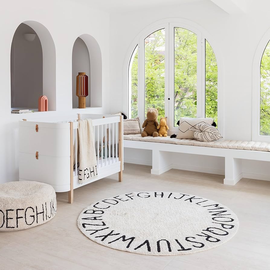 Amazon | Round ABC ラウンドラグ (Natural-Negro/Natural-Black) ラグ