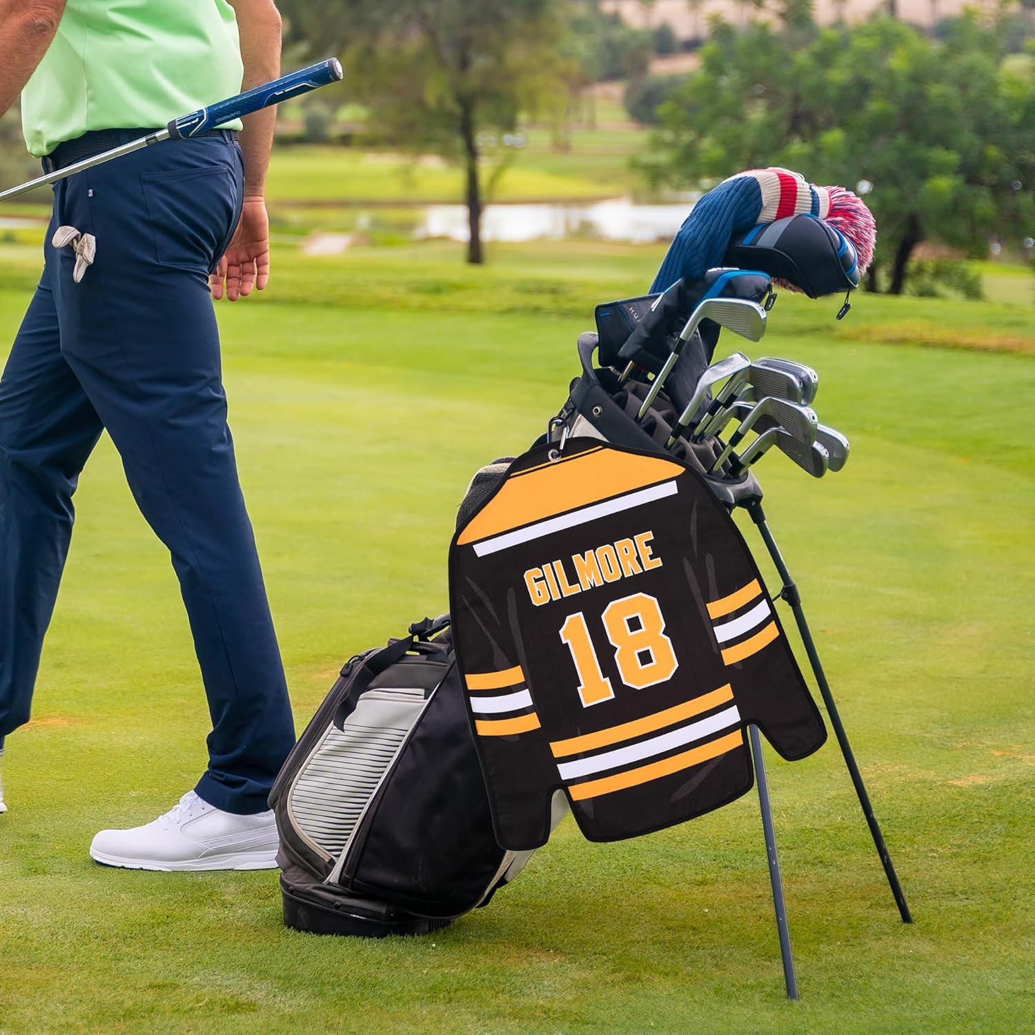 ZEETY Jersey Style Golf Towel with Carabiner – Double-Sided Microfiber Golf Towel for Golf Bags – Great Golf Gift for Men and Women Golfers - Image 4