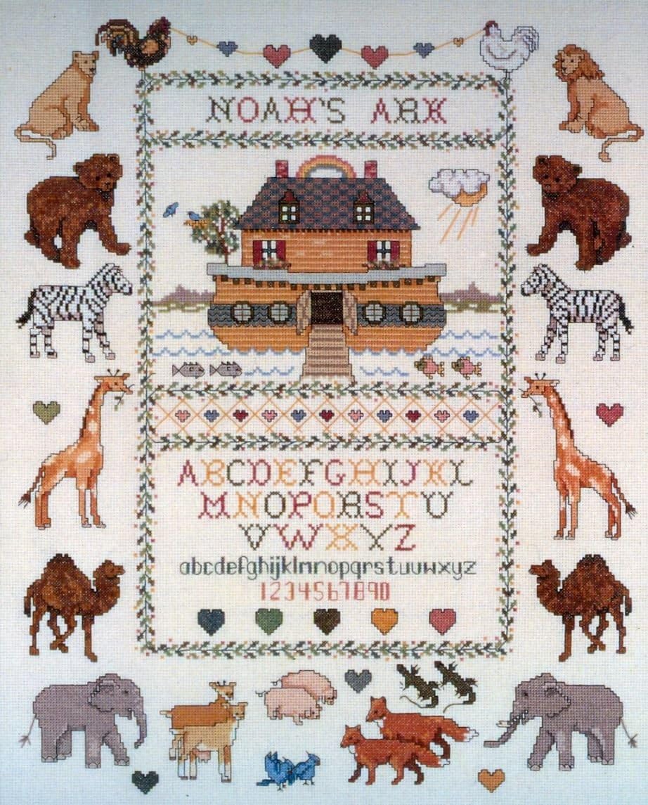 Elsa Williams Counted Cross Stitch Kit - Two By Two - Noah's Ark - Designed by Nancy Bombard