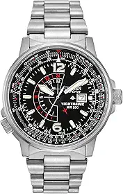 Relógio masculino Citizen Eco-Drive Promaster Air Nighthawk Pilot BJ7000-52E, aço inoxidável, 42 mm