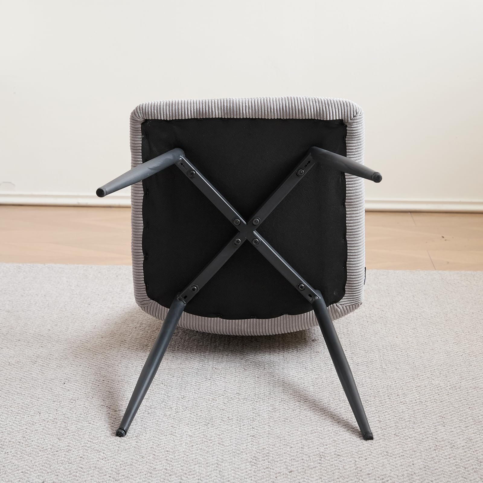 Esstisch- und Stuhlset, 4 Cord mit Hoher Rückenlehne und EIN 100 cm Langer Moderner Runder Esstisch, Geeignet für Küchen, Esszimmer und Wohnzimmer (Hell + Hellgrau)