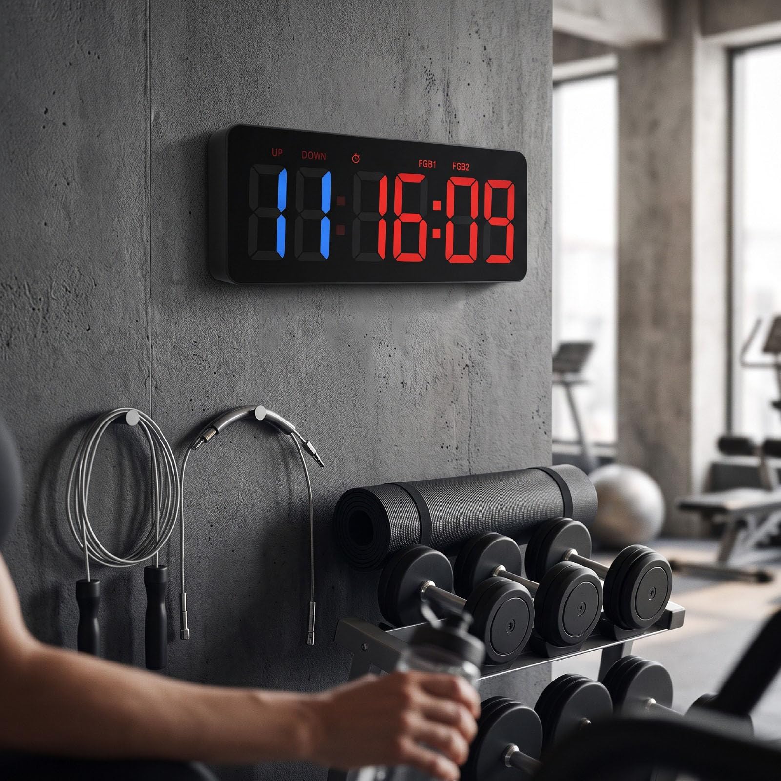 Timer Siłowni 12,4-calowy Duży Wyświetlacz LED Pilot Zdalnego