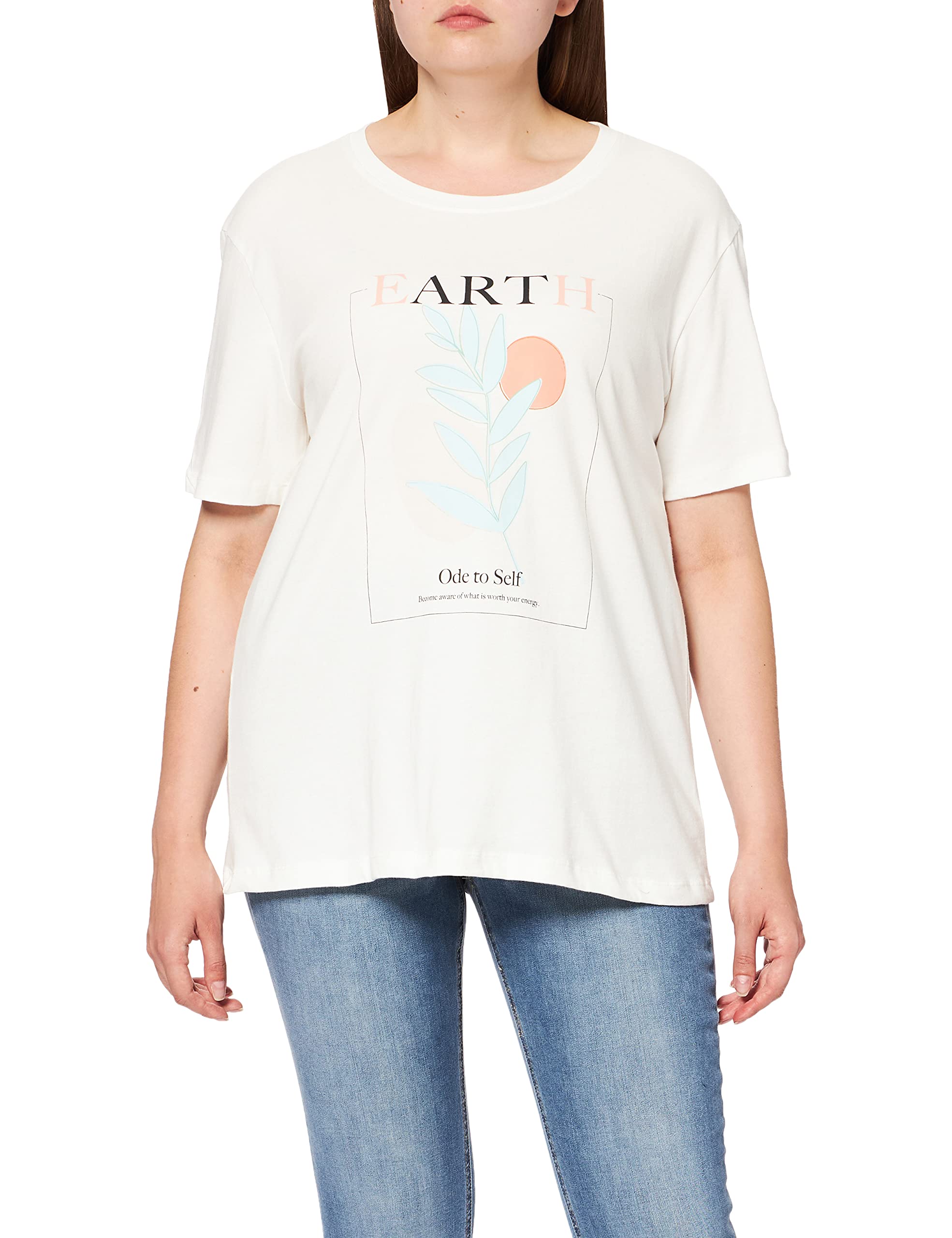 NA-KD Women's Earth Printed T-Shirt, White, X-Small