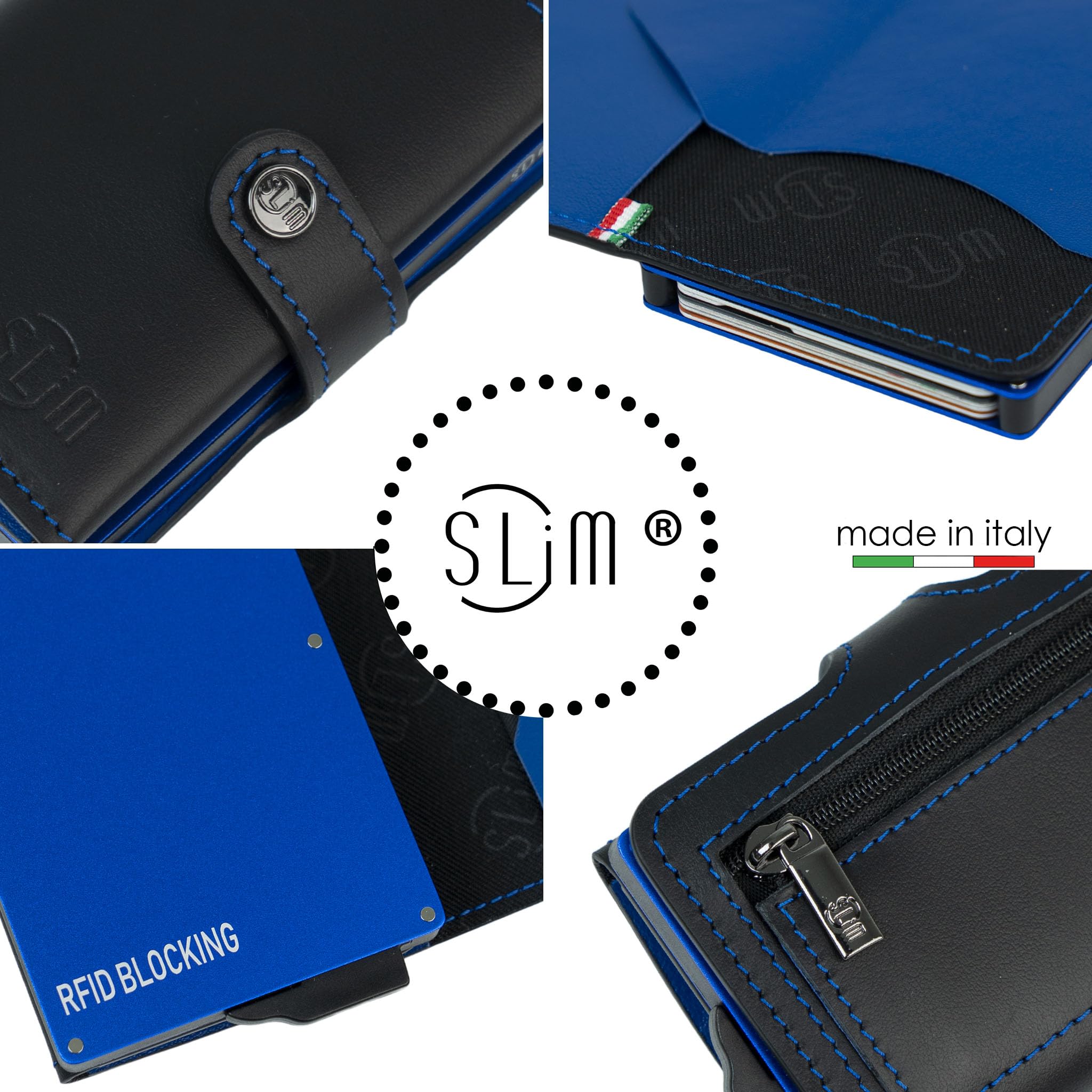 SLim Porta Carte di Credito Schermato Portafoglio Uomo Rfid Portatessere Anticlonazione Donna Portacarte Uomo
