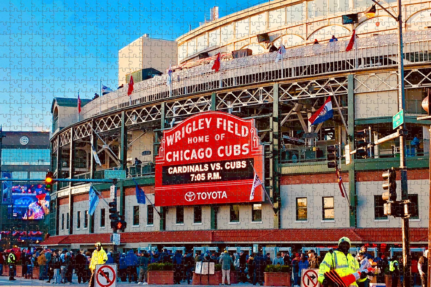 Umsufa Chicago Wrigley Field Illinois USA Jigsaw Puzzle for Adults 1000 Piece Wooden Travel Gift Souvenir