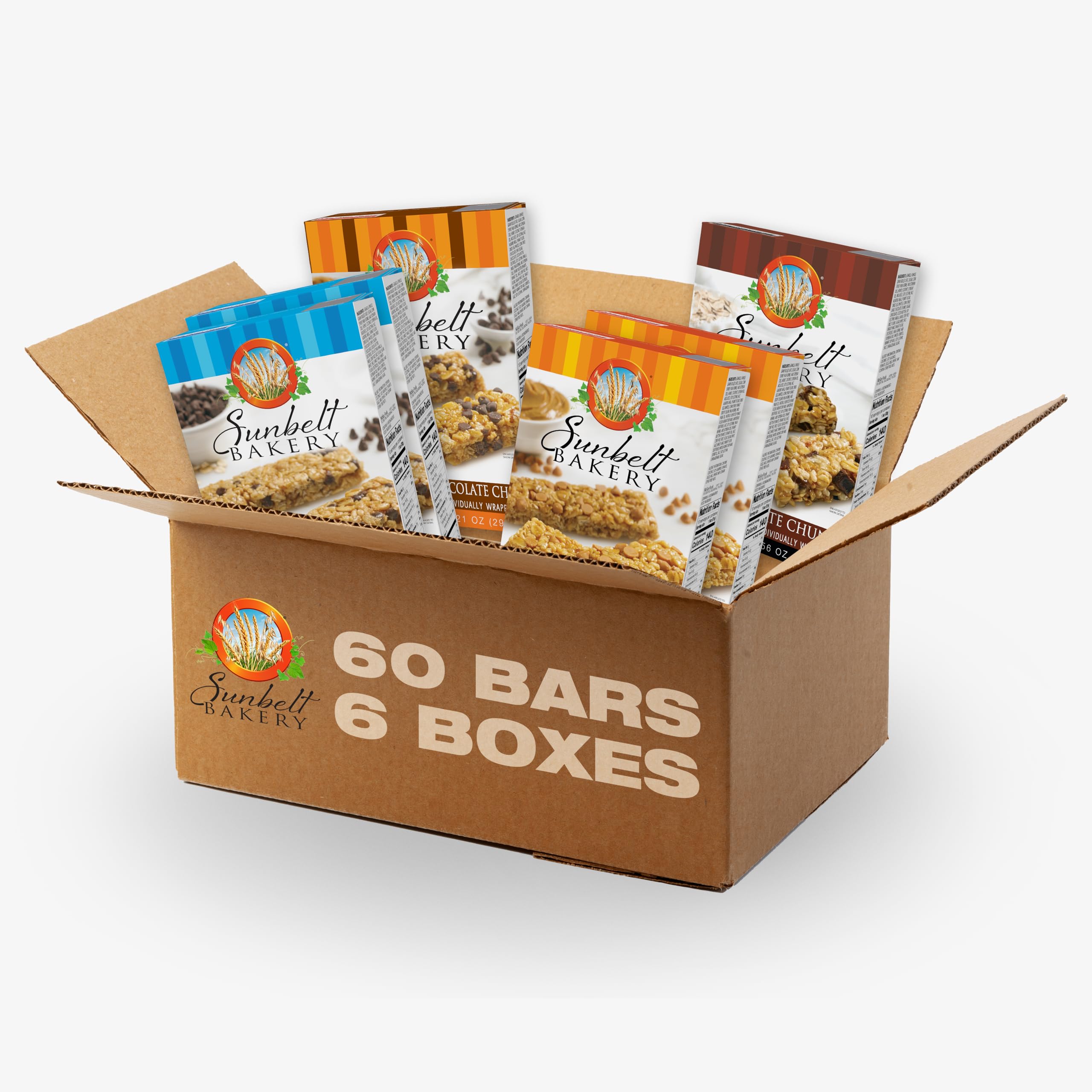 Sunbelt Bakery Variety Pack, 4 Flavor Chewy Granola Bar Variety Pack, 60 Piece Assortment