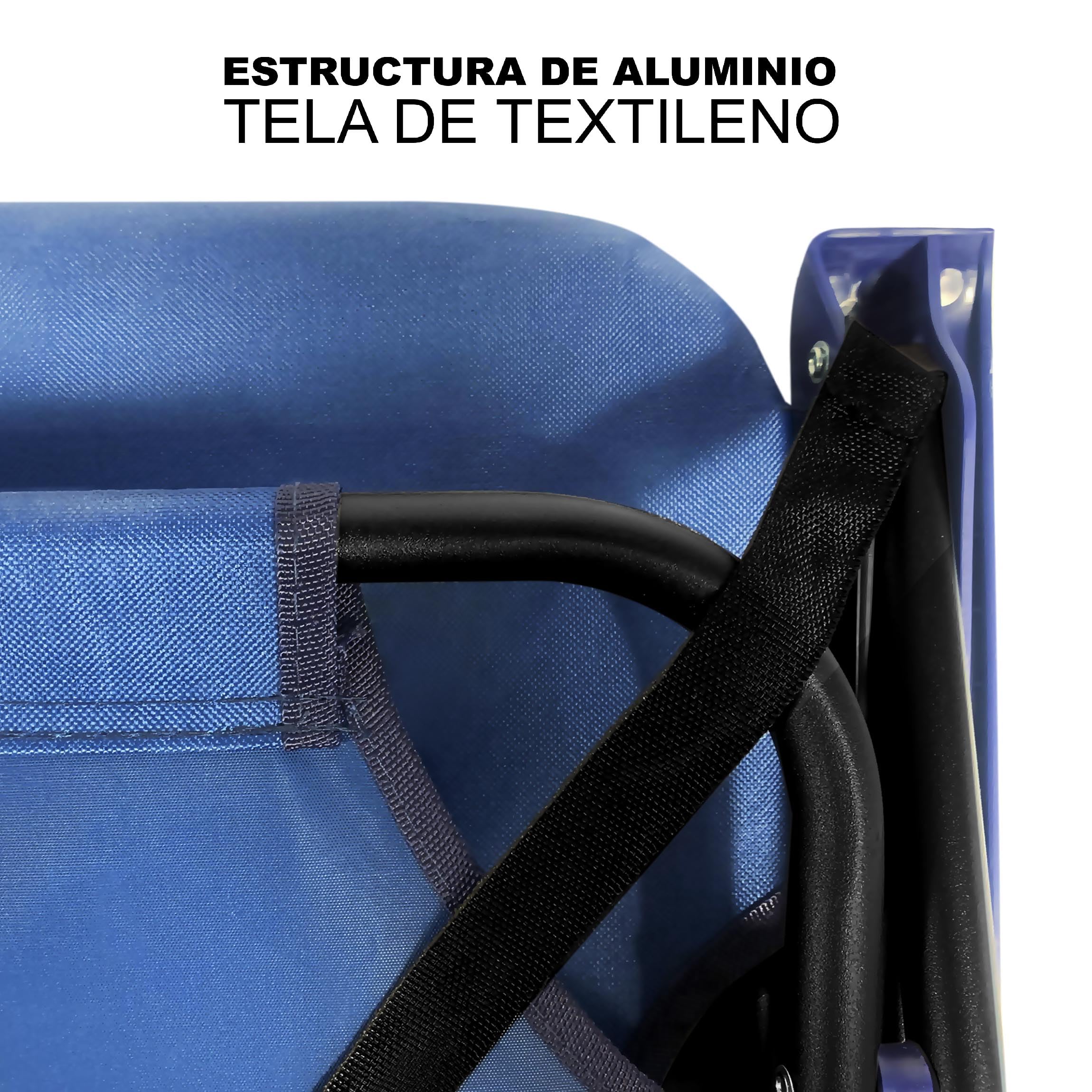 TIENDA EURASIA - Silla Playa Plegable | Pack 2 Sillas Playa | Ligera y Resistente | con Asa de Transporte | Color Azul y Turquesa | Medidas 54x54x25/63 cm | Peso Máximo 110 Kg