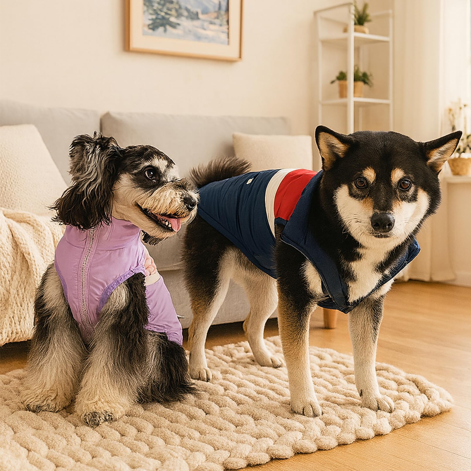 Giacche foderate in pile per cani, cappotti impermeabili per cani di piccola taglia, antivento, gilet invernale per cani da 3,6 a 5,9 kg