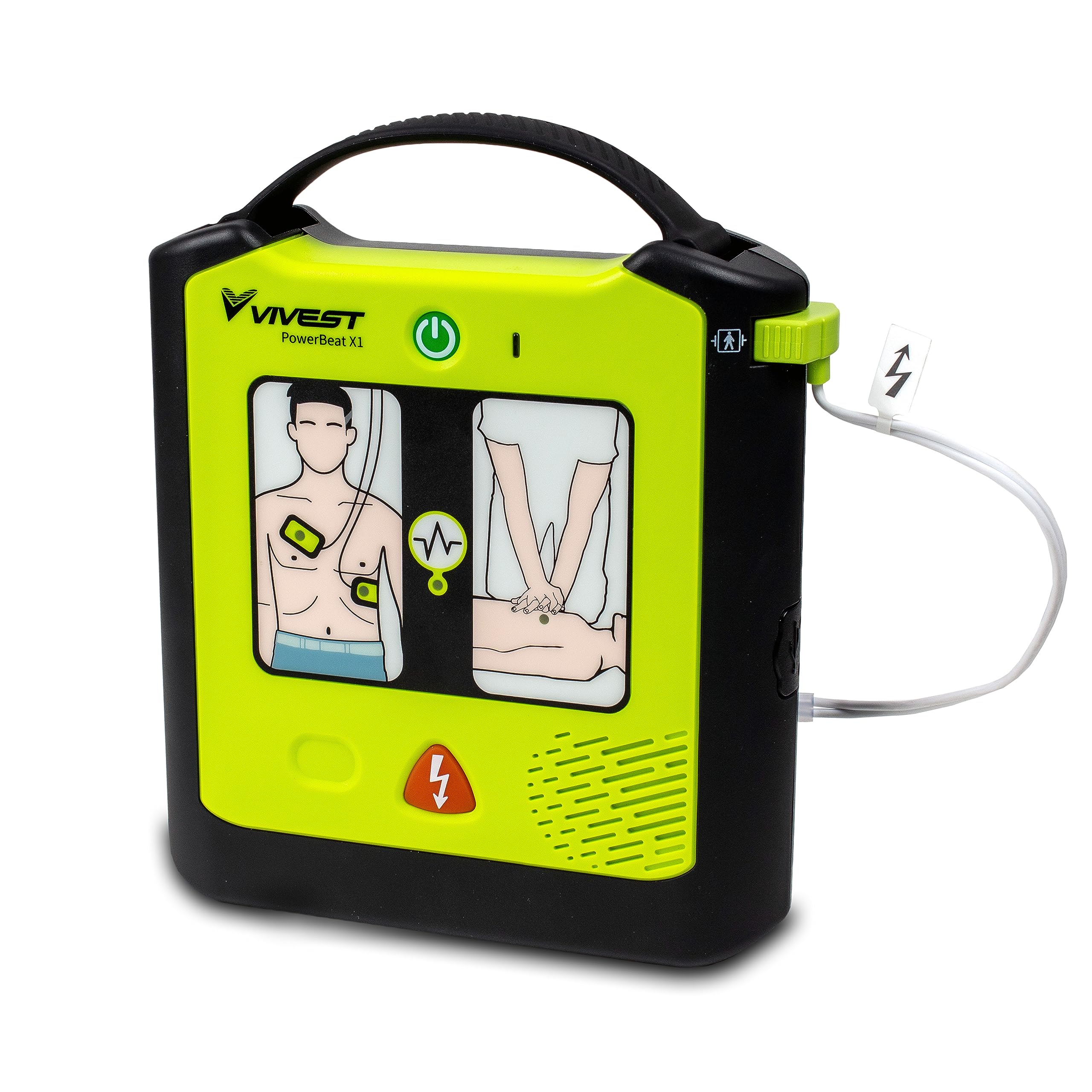 Power Beat X1 Defibrillator Semi-Automatic AED with a Graphic Panel Portable Machine for Home Automated External Defibrillator Lightweight First Aid Medical Equipment