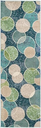 Rugs.com Theia Collection - Alfombra de pasillo de 2 pies 2 pulgadas x 6 pies 7 pies, color azul marino, alfombra mediana perfecta para pasillos y