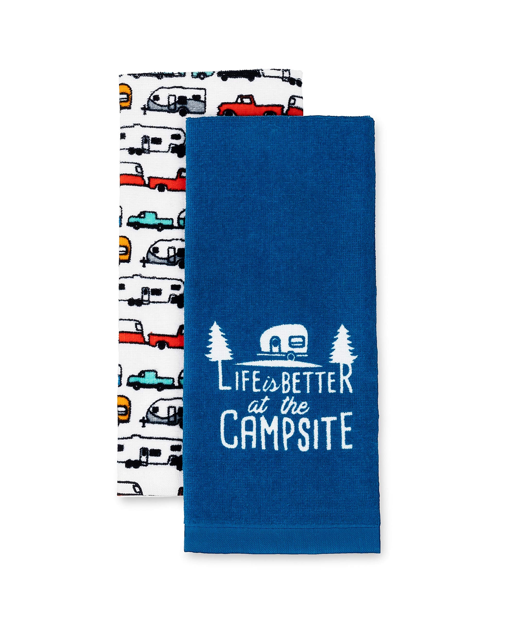 CamcoLife is Better at The Campsite RV Dish Towel Set - Perfect for Drying Hands and Dishes - Includes a Set of (2) Towels - 27-Inches x 16-1/2-Inches (53301)