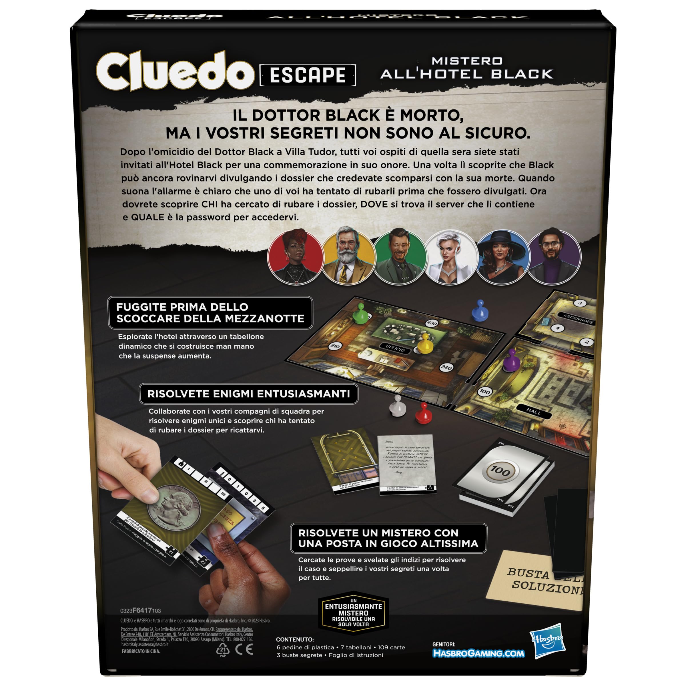 Hasbro Gaming Cluedo Escape - Furto al Museo Gioco da Tavolo in Versione Escape Room per Bambini