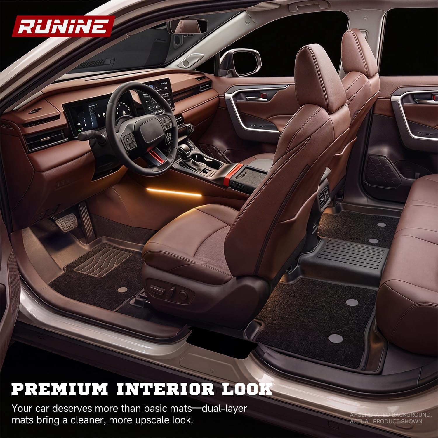 Floor Mats for 2026 Toyota RAV4 Plug in Hybrid (Suitable for PHEV), Cargo Mat and Backrest Mats, Dual Layers Custom Fit TPE All Weather 2026 RAV4 Floor Mats Full Set, 2026 RAV4 PHEV Accessories thumbnail