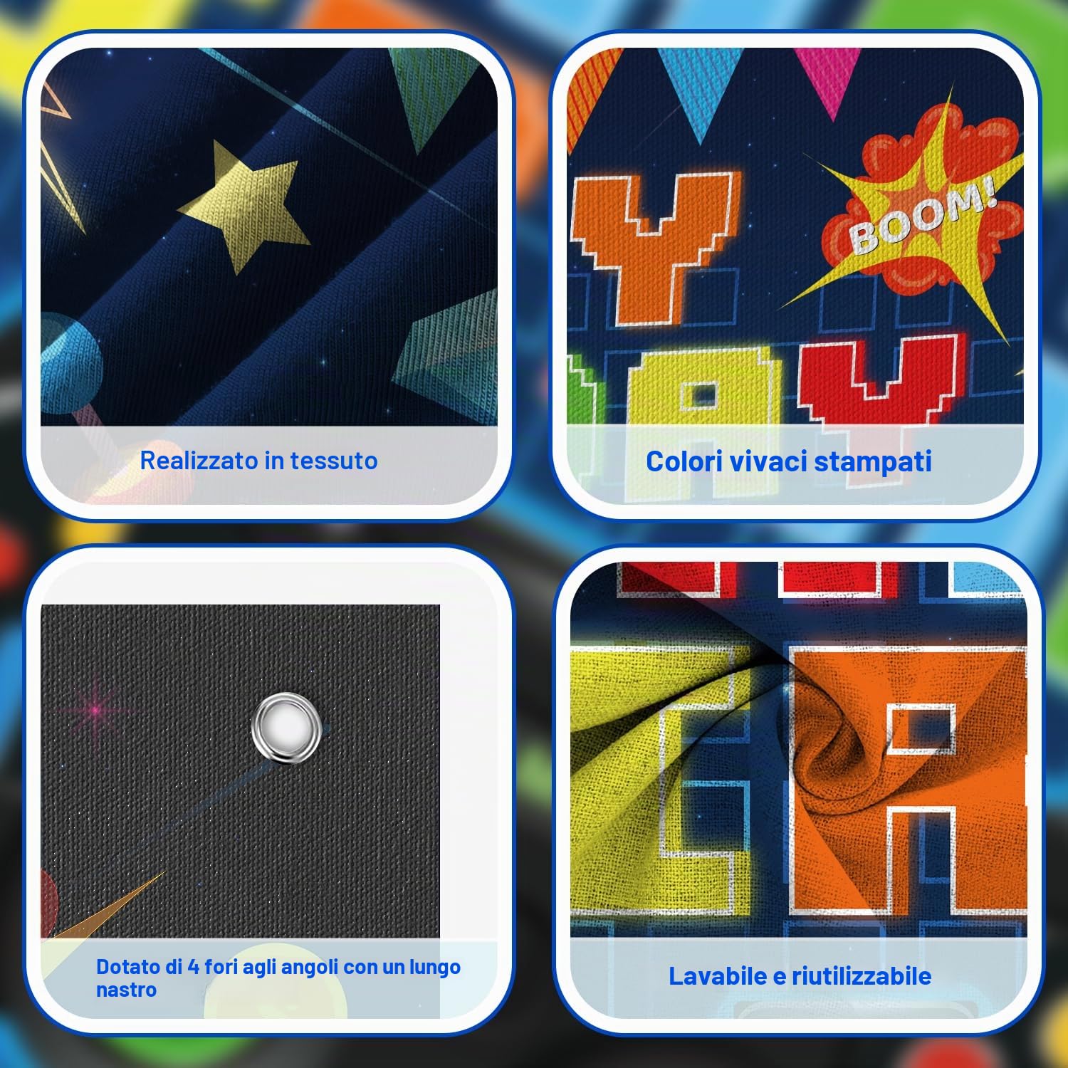 146 Pezzi Decorazioni per Compleanno a Tema Videogioco Accessori per Giochi Set di Stoviglie per Feste di Videogiochi Compreso Sfondo, Piatti e Tovaglia per Decorazioni di Compleanno Bambini per 20