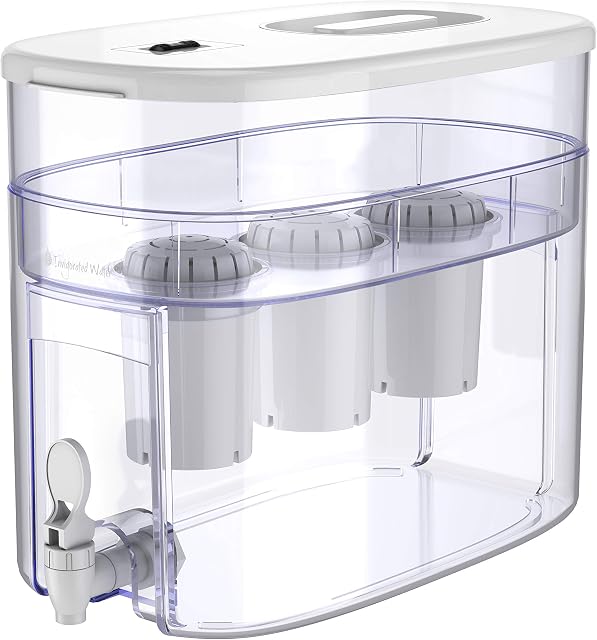 pH Recharge 3F Alkaline Countertop Water Filter Dispenser - 3.3 Gallons Water Jug Dispenser - Removes Fluoride Chlorine & Impurities - Improves Water pH - Clean Healthy Drinking Water - 12.5 Litres